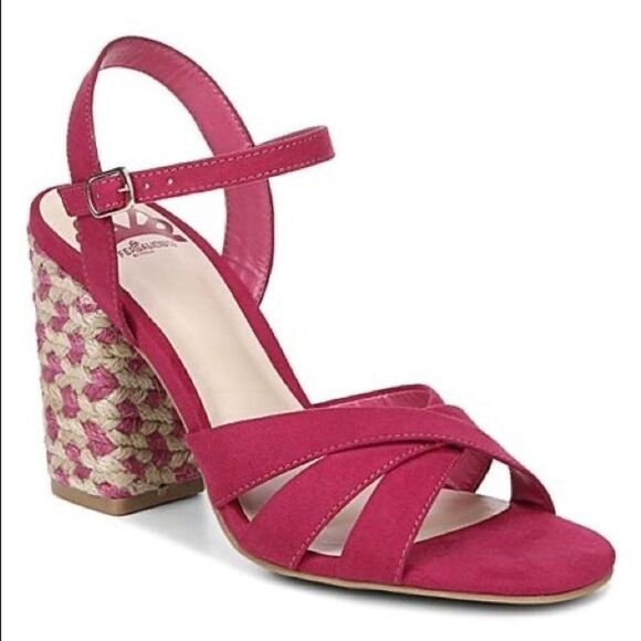 Fergalicious by Fergie Fiance Pink Block Sandals - Picture 1 of 7